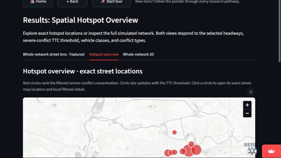 Animated hotspot map and rotatable whole-network 3D conflict landscape